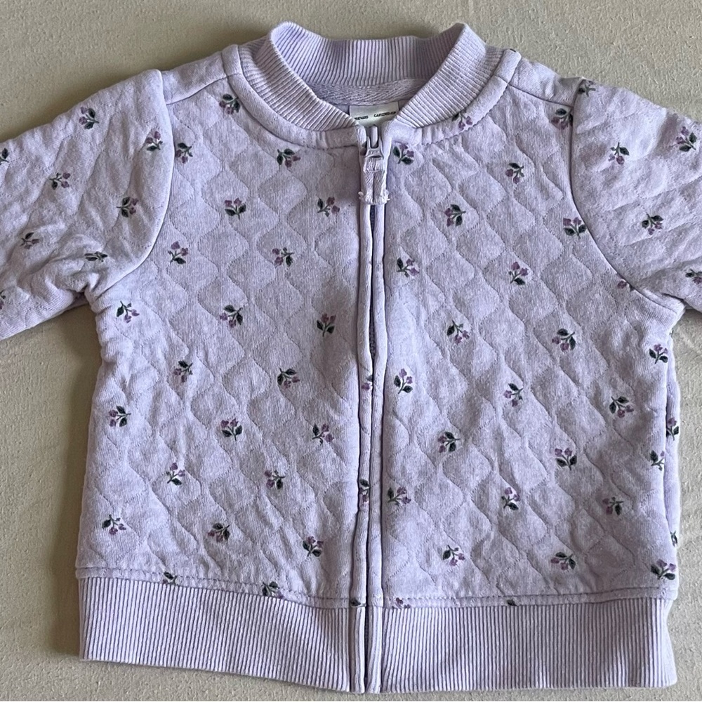 Carters Lilac Quilted Jacket with Floral Pattern